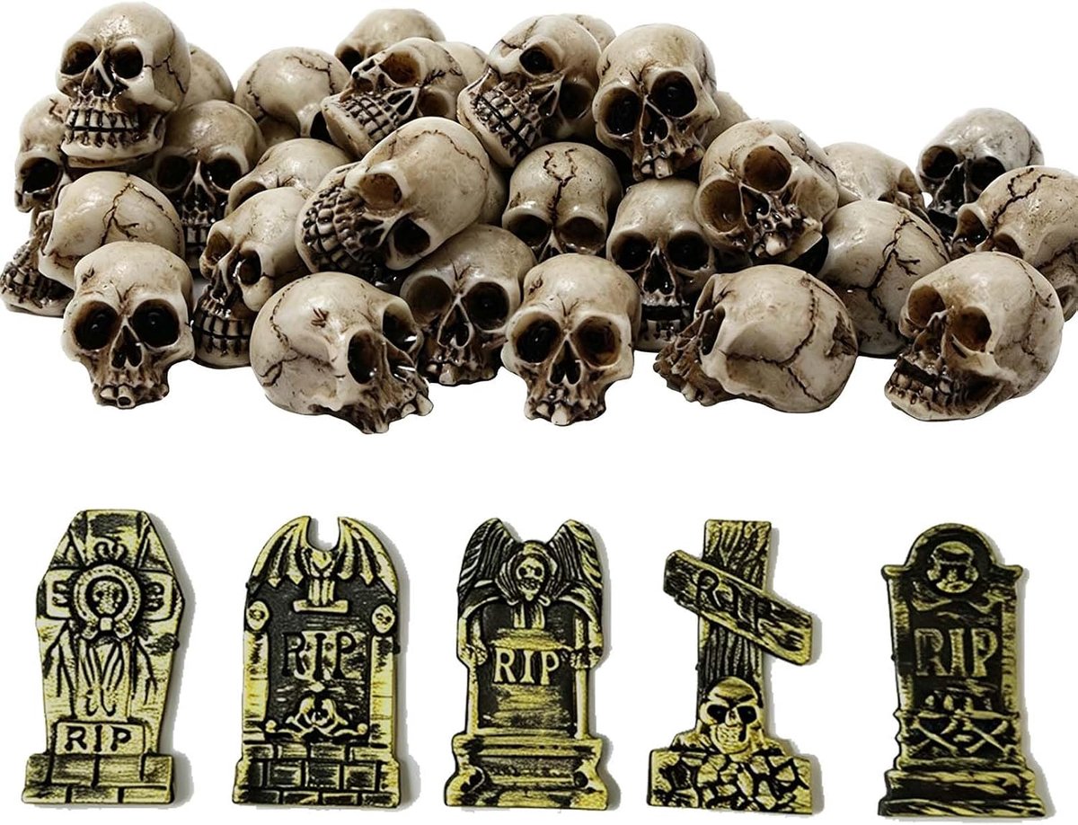 25 stuks mini-schedels, decoratieve schedels, kunsthars