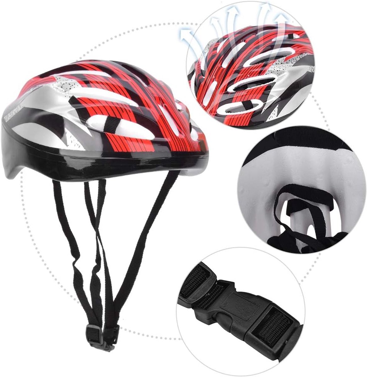 Rolschaatsbeschermingsset voor Volwassenen, Inclusief Helm, Kniebeschermers, Elleboogbeschermers, Handschoenen, Veiligheidsuitrusting voor Skaters