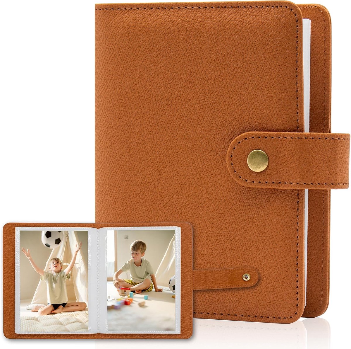 Fotoalbum, 6x4-68 cm, fotoalbum, 10 x 15 cm, PU-lederen hoesje met grote capaciteit, cadeau voor kinderen, familie, afstuderen, bruiloft, reizen (bruin)
