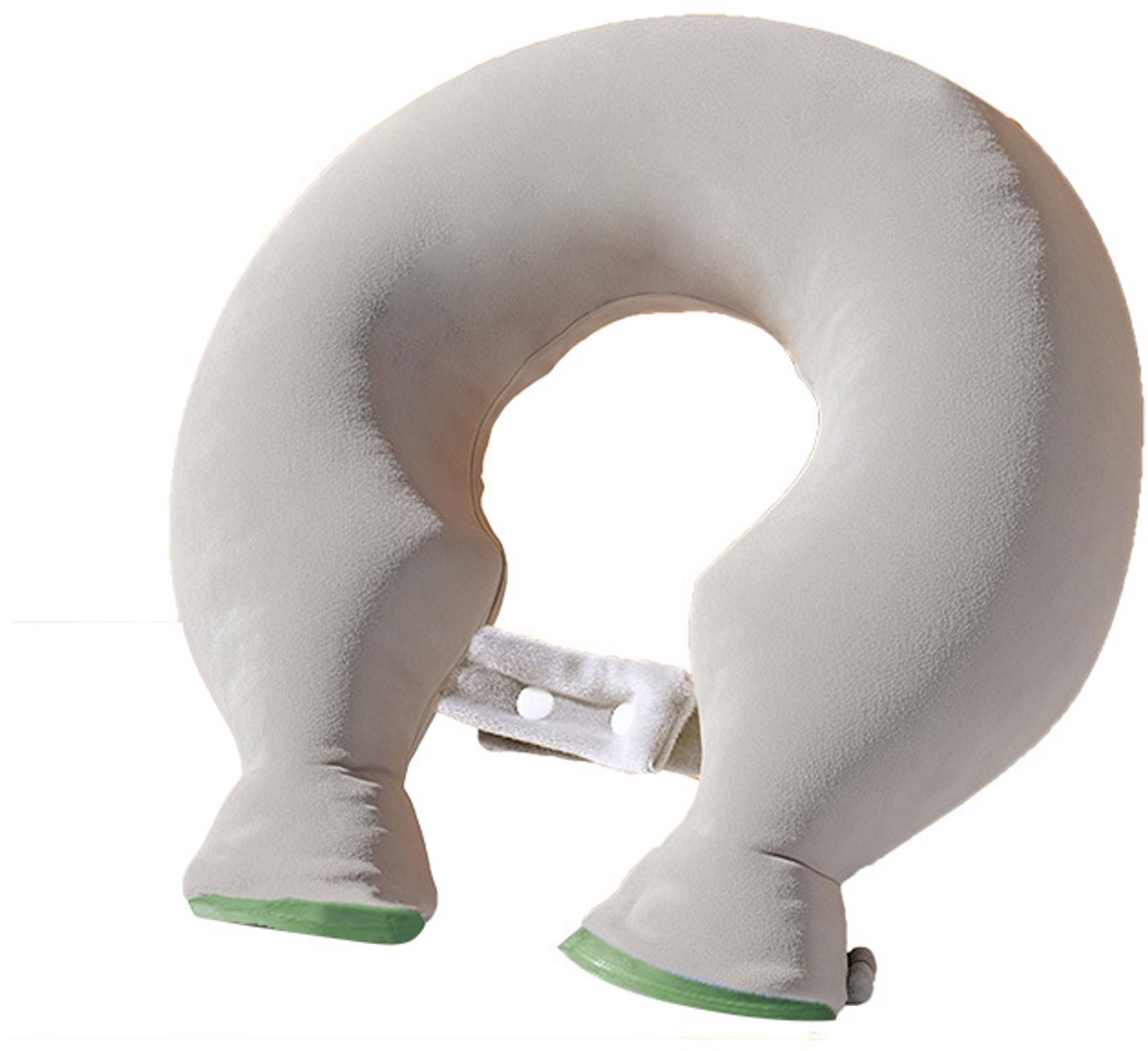 U-vormige warmwaterkruik (met fleecehoes, 36,5 x 31,5 cm) — Herbruikbare nek- en schouderwarmer; zacht en comfortabel, ideaal voor ontspanning en pijnverlichting (Grijs)