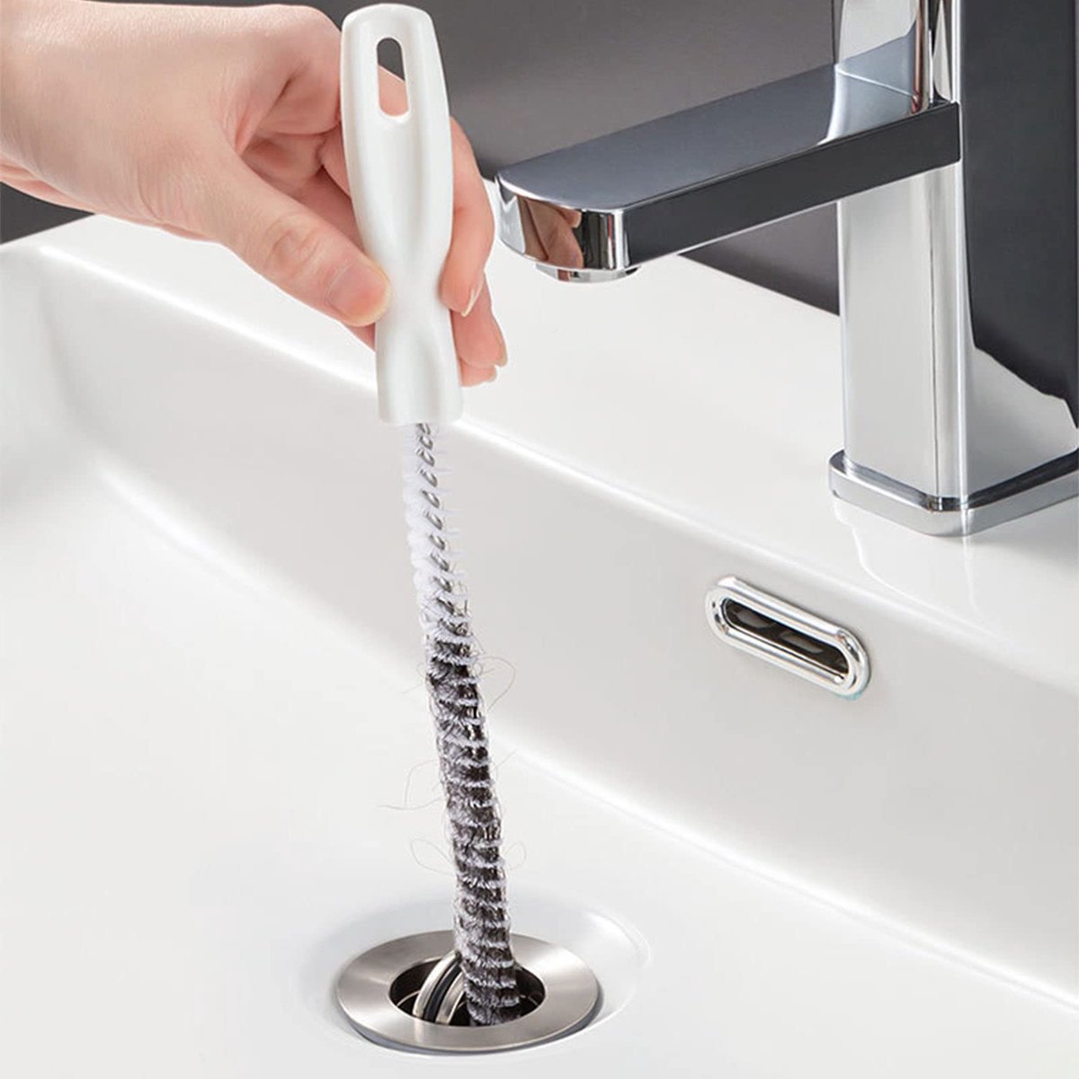 Famanu – 3 Stks Gootsteenreinigingsborstel Flexibele Afvoer Baggergereedschap Buis Overloop Cleaner Pijp Baggeren Unblocker Haar Catcher Bad Plug Riool, 45cm