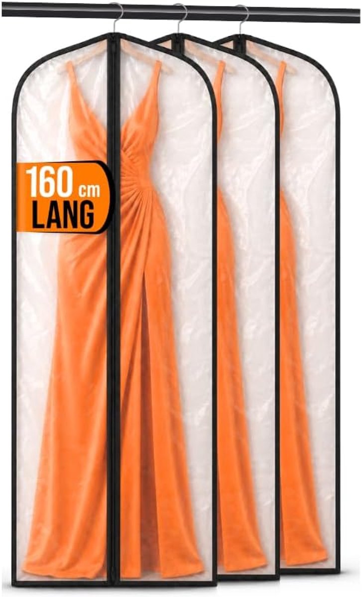 3x Lange Kledinghoes 160cm I Garment Bag I Kledingzak I Pakhoes I Pakzak
