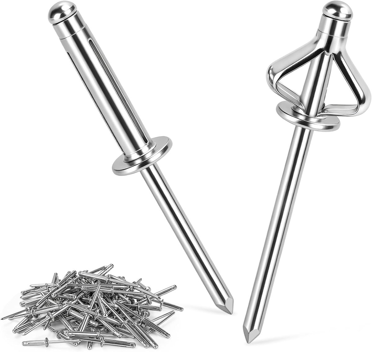 100 stuks blindklinknagels 4 x 18 mm, zilverkleurige aluminium popklinknagels met tri-fold spreidwerking