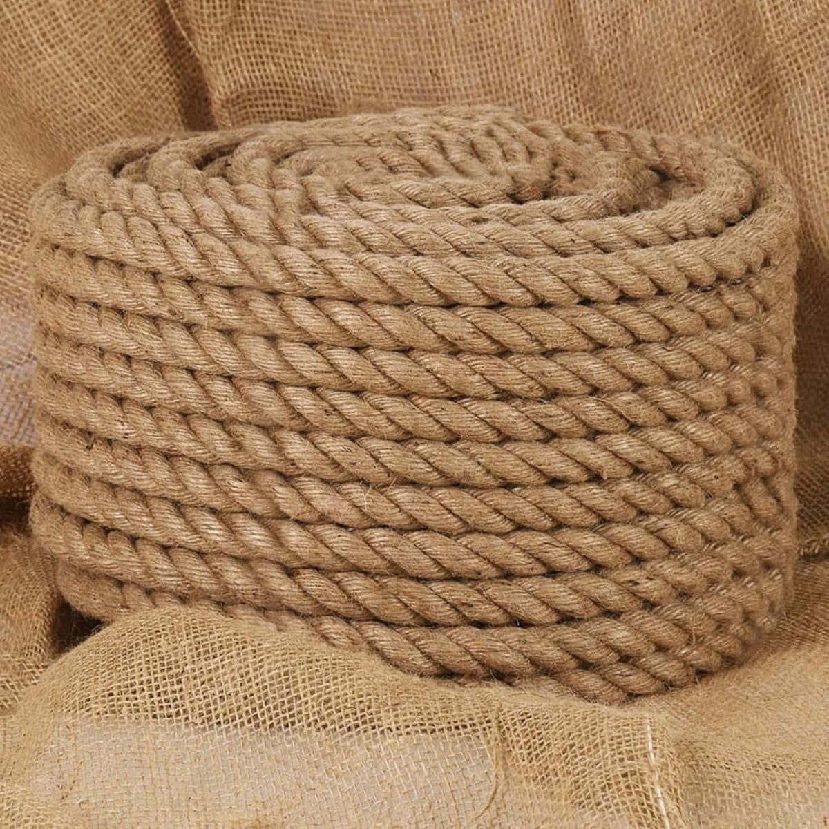 Touw, 25 m, lengte 16 mm dik, natuurlijk jute, veelzijdig voor knutselen, decoreren, tuinieren