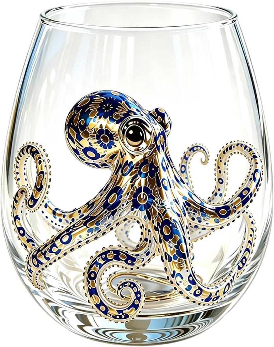 Barglas 420ml Kustthema Artistiek Nieuwigheids Glas 2D