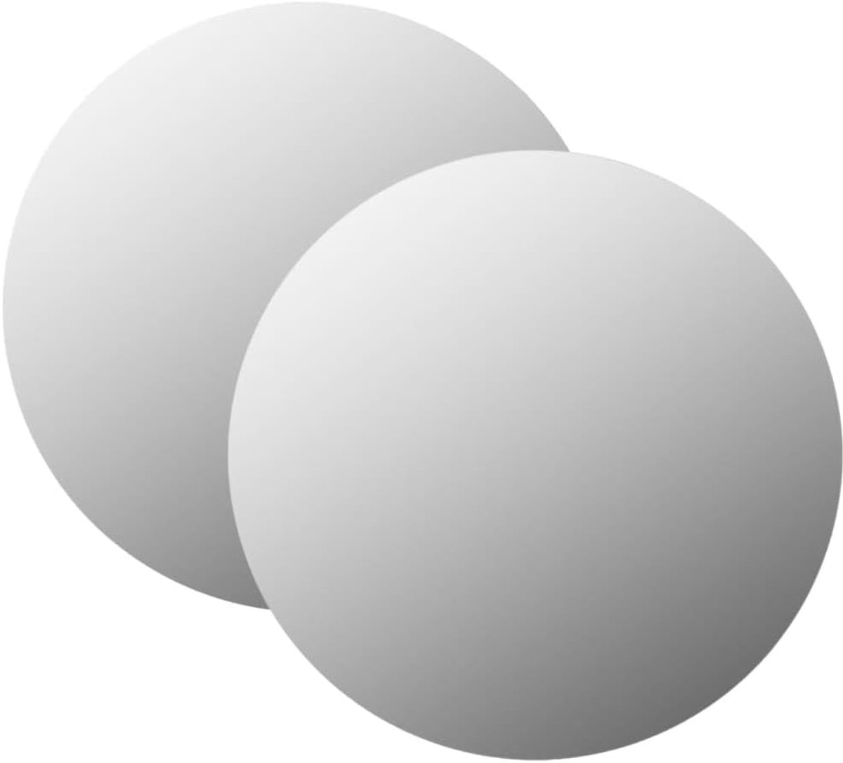 Wandspiegel 2 stuks 70 cm rond glas voor slaapkamer woonkamer kleedkamer met minimalistische esthetiek en geslepen rand, inclusief montagetoebehoren voor eenvoudige