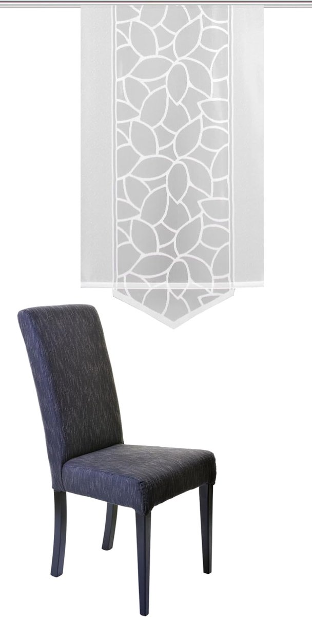Fashion schuifgordijn, polyester, wit, 125x57 cm
