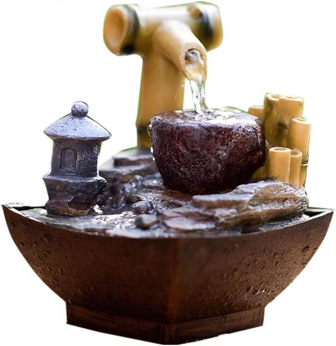 Fontein Imitatie landschap tafelbladfontein, kleine fontein met circulerende water op desktop, thuis kantoor decoratie waterval Binnenfonteinen Huisdecoratie (Color : Style 1)
