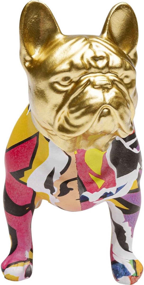 Design deco figuur Graffiti Dog, meerkleurig, handbeschilderd, elk stuk is uniek, diermotief, accessoire, woonkamer, decoratie voor planken, dressoirs, 15x8x16 cm (H/B/D)