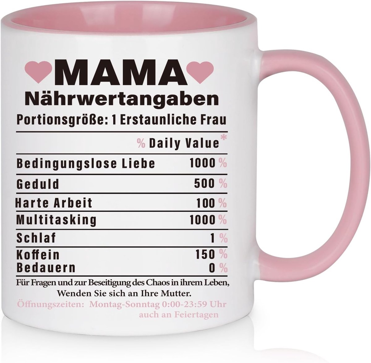 Cadeaus voor mama, mama, cadeau voor Kerstmis, Moederdag, verjaardagscadeaus voor mama, beste mama, grappige voedingswaarde-ideeën, mok voor moeder, 325 ml keramische koffiemok