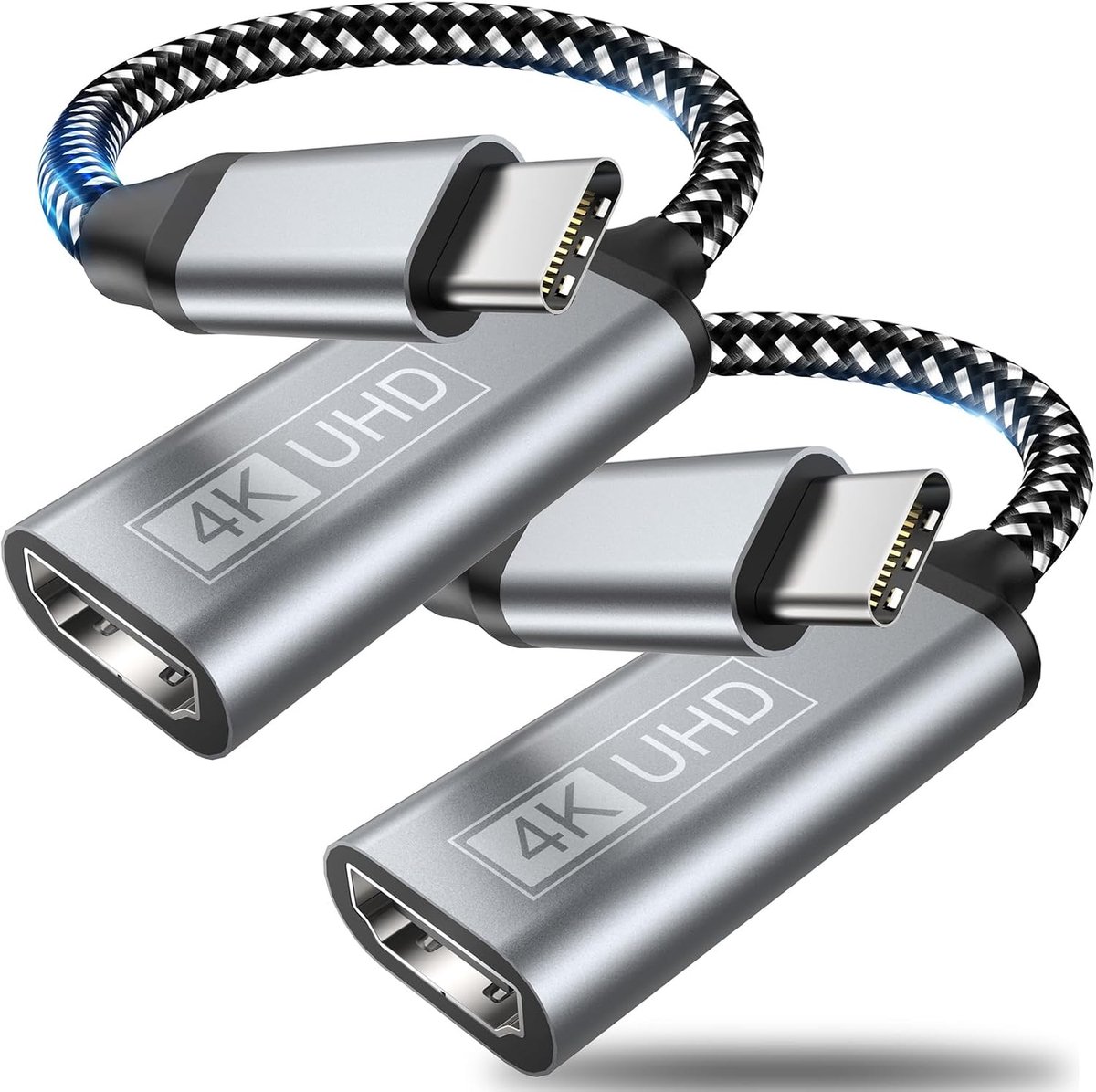 C naar HDMI adapter - type C naar HDMI 4K adapter (compatibel met Thunderbolt 3 video-audio-uitgang voor MacBook Pro/Air, Pixelbook, Surface Go, iPad Pro, Huawei, Samsung Galaxy S10 S9+ meer
