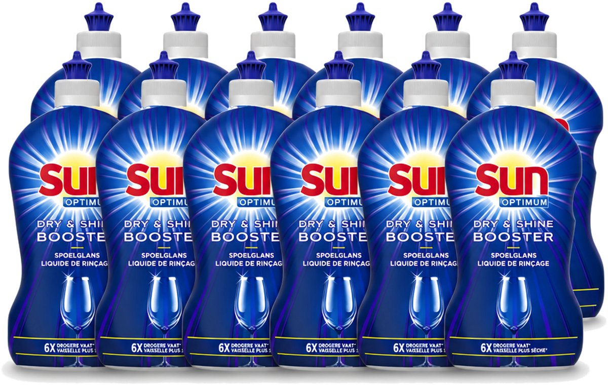 12 x Sun - Shine & Dry Booster - Spoelglans - 450 ml - Voordeelverpakking - 12 stuks
