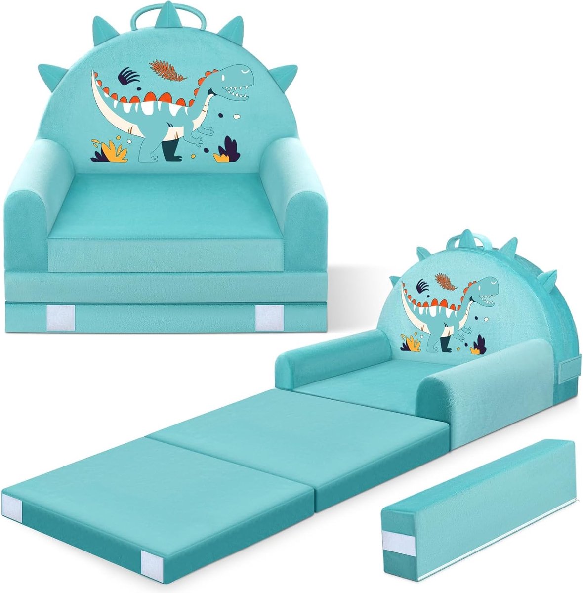 Kinderslaapbank, 2-in-1 kinderklapstoel, 150 cm zacht kristalfluwelen peuterslaapbank voor slaapkamer, woonkamer, speelkamer, voor jongens en meisjes