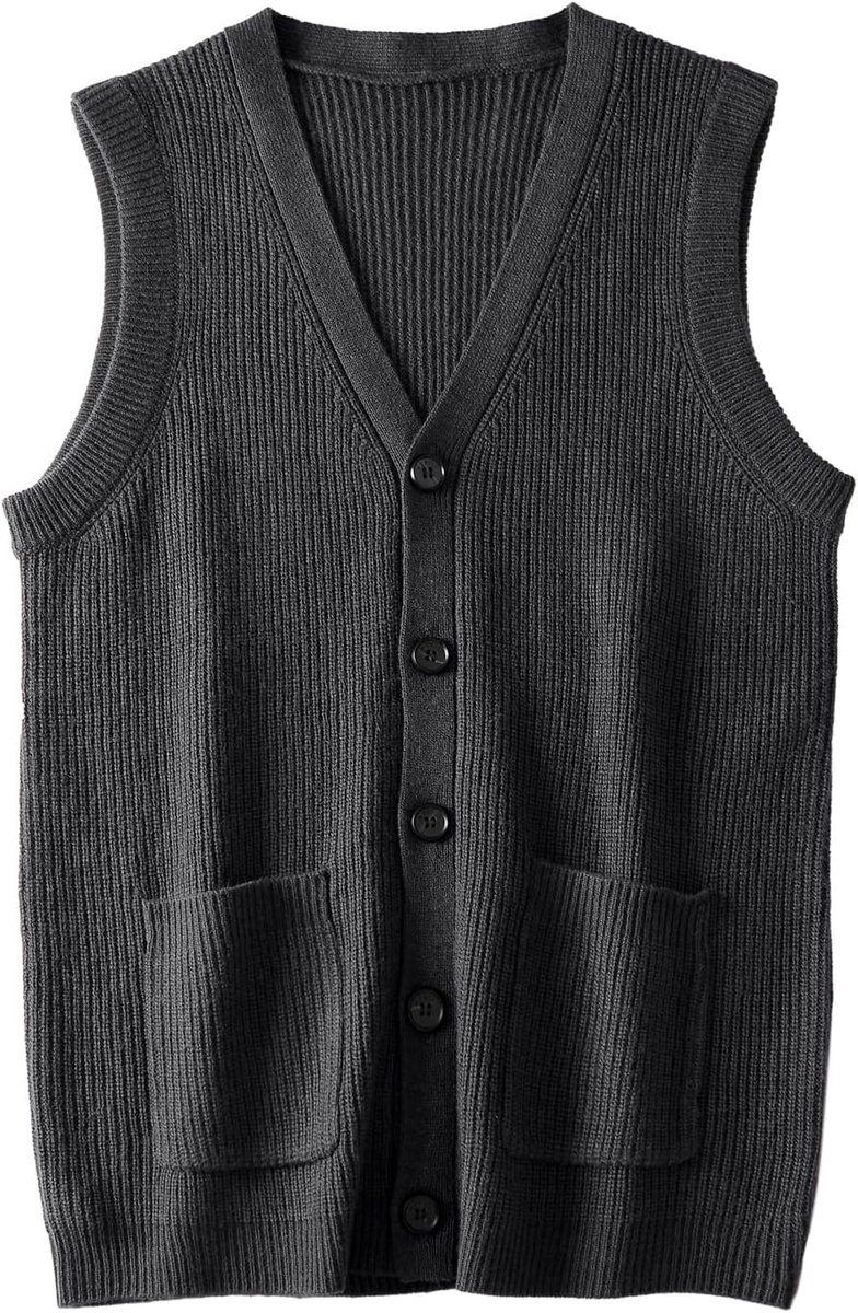 Trui Vest V-hals Mouwloos Open Front Heren Kleding