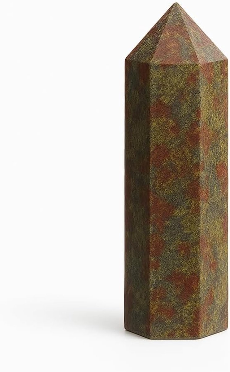 Toren van steen, natuurlijk kristalkwarts, zeshoekige kristalzuil, drakenbloedstaven, drakenbloedstaven, toren (drakenbloed, 7-8 cm)
