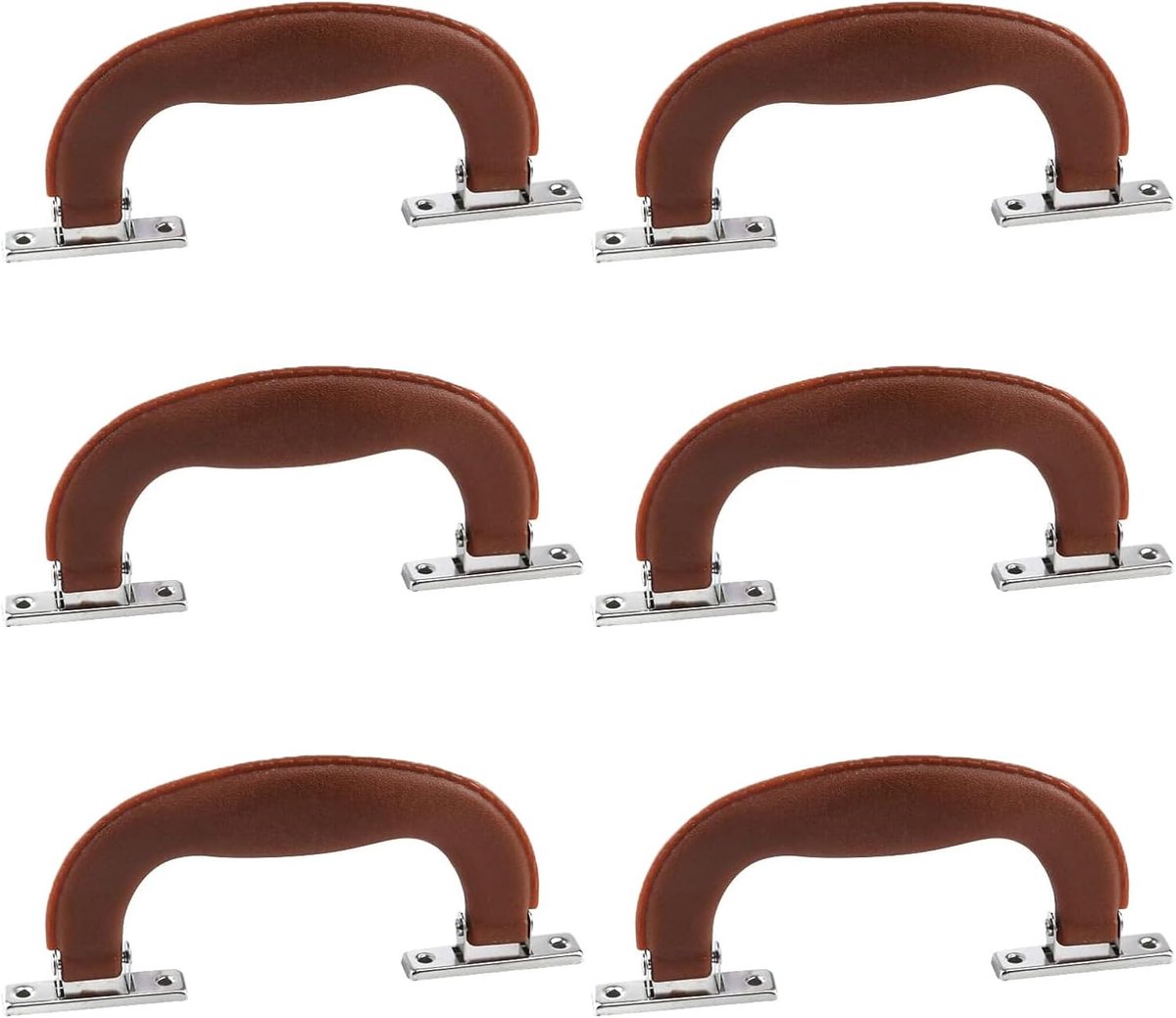6 stuks bagagehandgreep, 150 mm x 53 mm x 2,09 inch koffer handvat plastic trekhandvat voor aktetas, bagage, gereedschapskist (roodachtig bruin)
