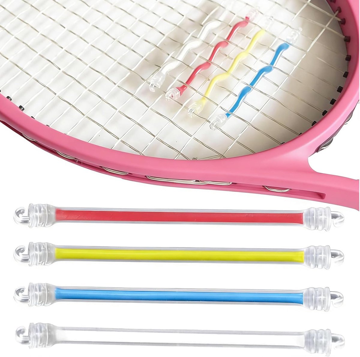 Trillingsdempers, 4 stuks dubbele haak silicone schokdempers, anti-drop schokreductie racket string dempingsgereedschap voor tennisrackets