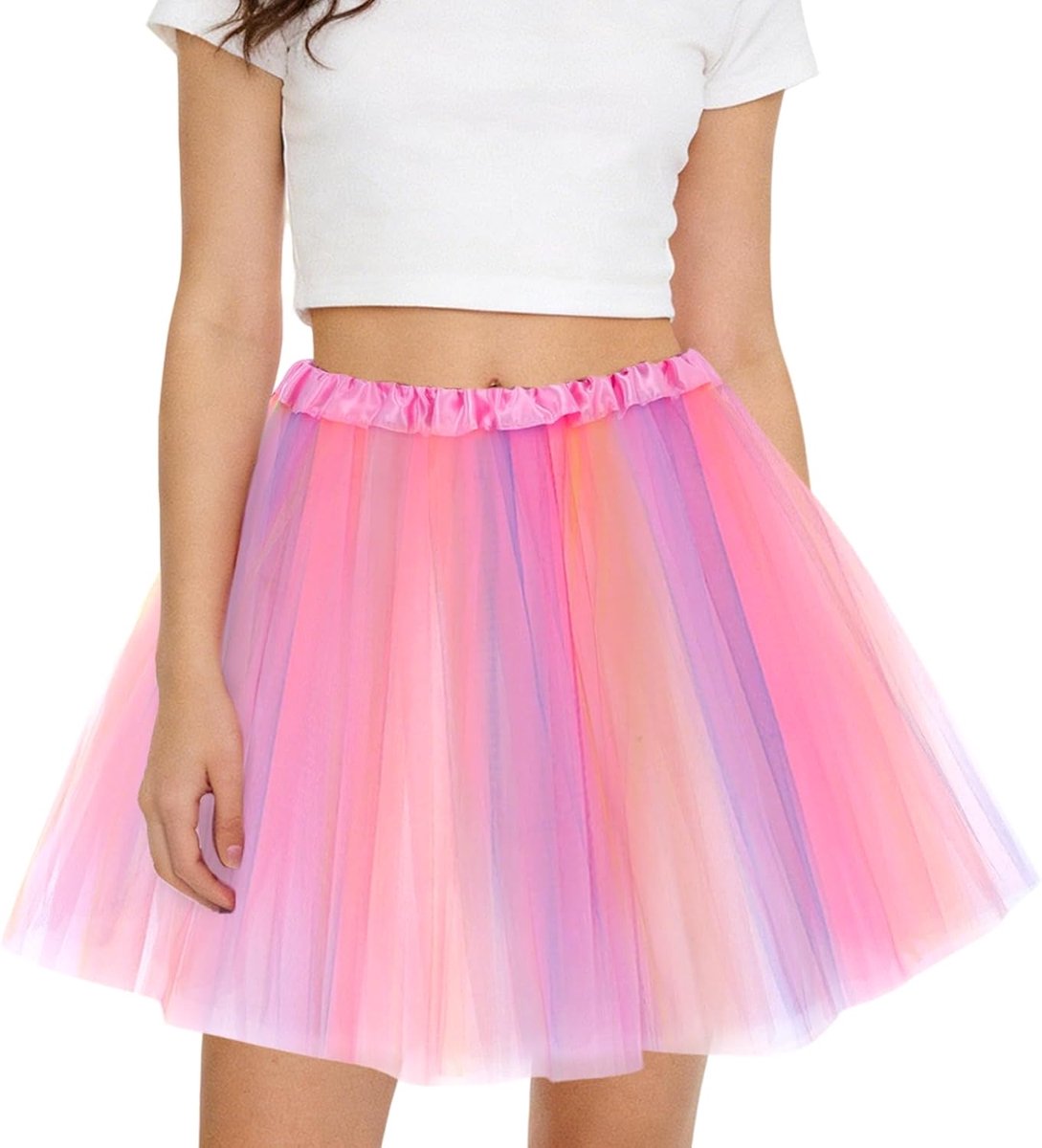 tule rok voor dames, 3 lagen, balletrok, minirok, retro balletrok voor carnaval, prinsessenjurk, dansjurk voor vrouwen, meisjes, voor carnaval, themafeest en verjaardagsfeest