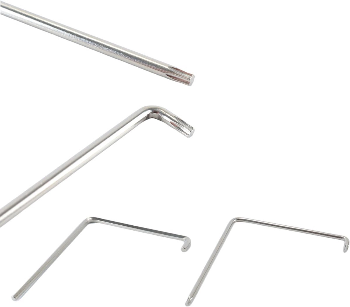 Raamafstelgereedschapset gebogen 4 mm zeskant en Torx TX15 voor veelzijdige afstelling van raambeslag