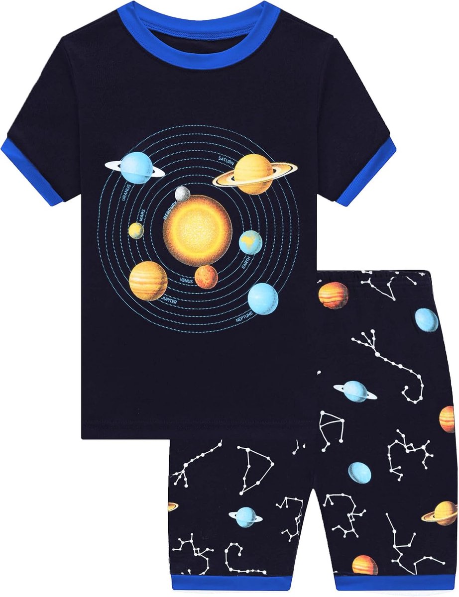 Hand Pyjama 2-delig voor kinderen en jongeren jongens pajama set