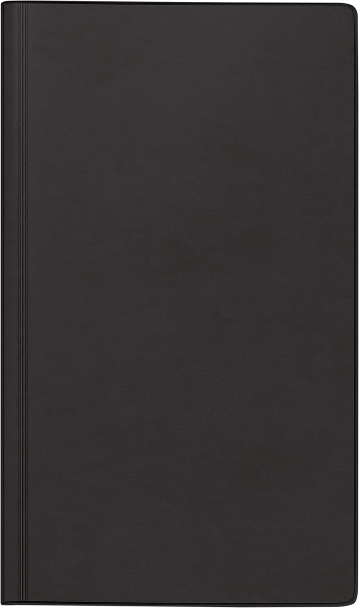 Rido/idé Boekkalender model reis-merker (2025), 1 pagina = 1 dag, 113 × 195 mm, 416 pagina's, balacron-omslag, zwart