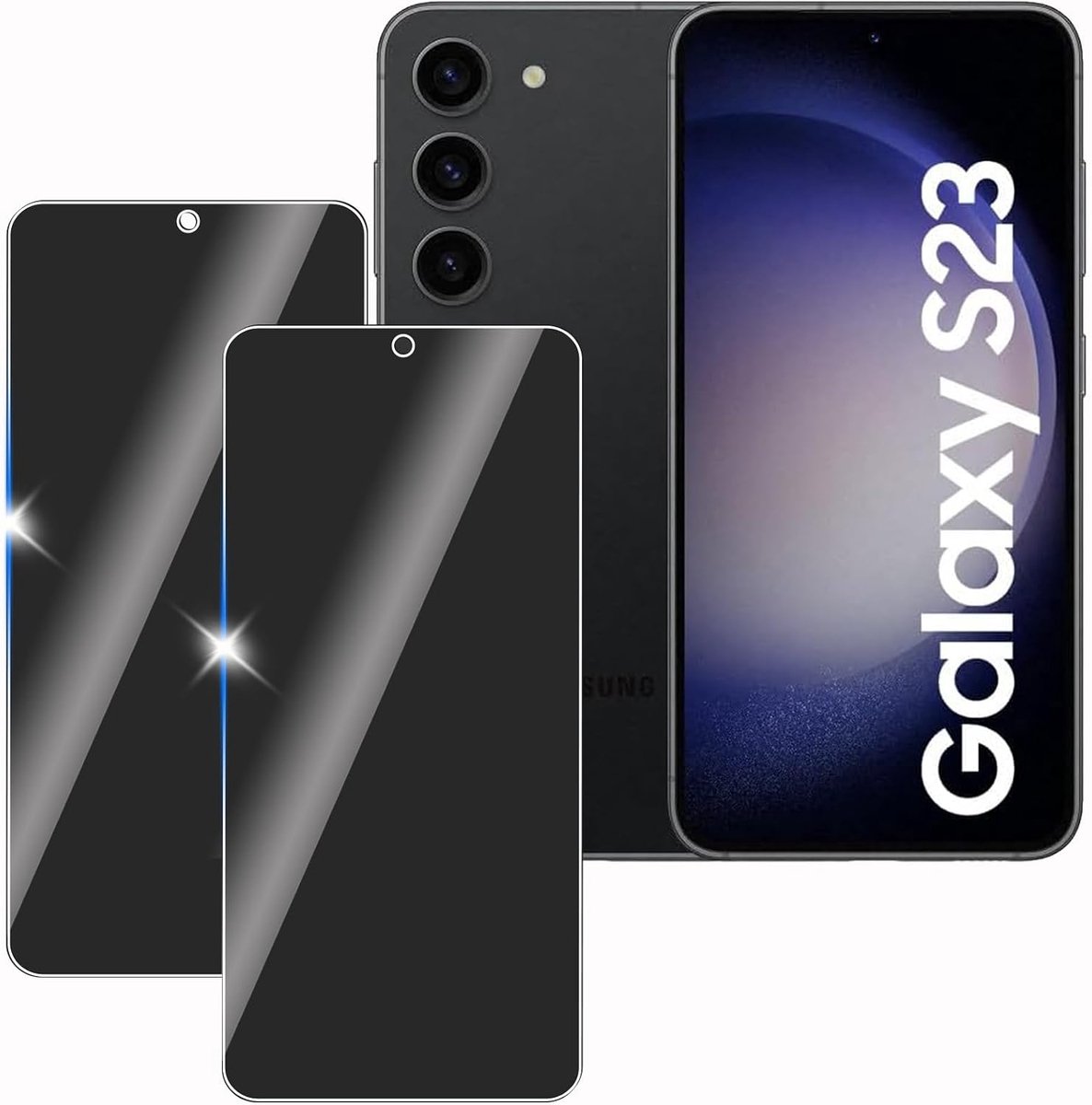 Voor Samsung galaxy S23 2 stuks privacy scherm anti-snoop film, anti-spion beschermglas film,privacy scherm, 9H hardheid, krasbestendig