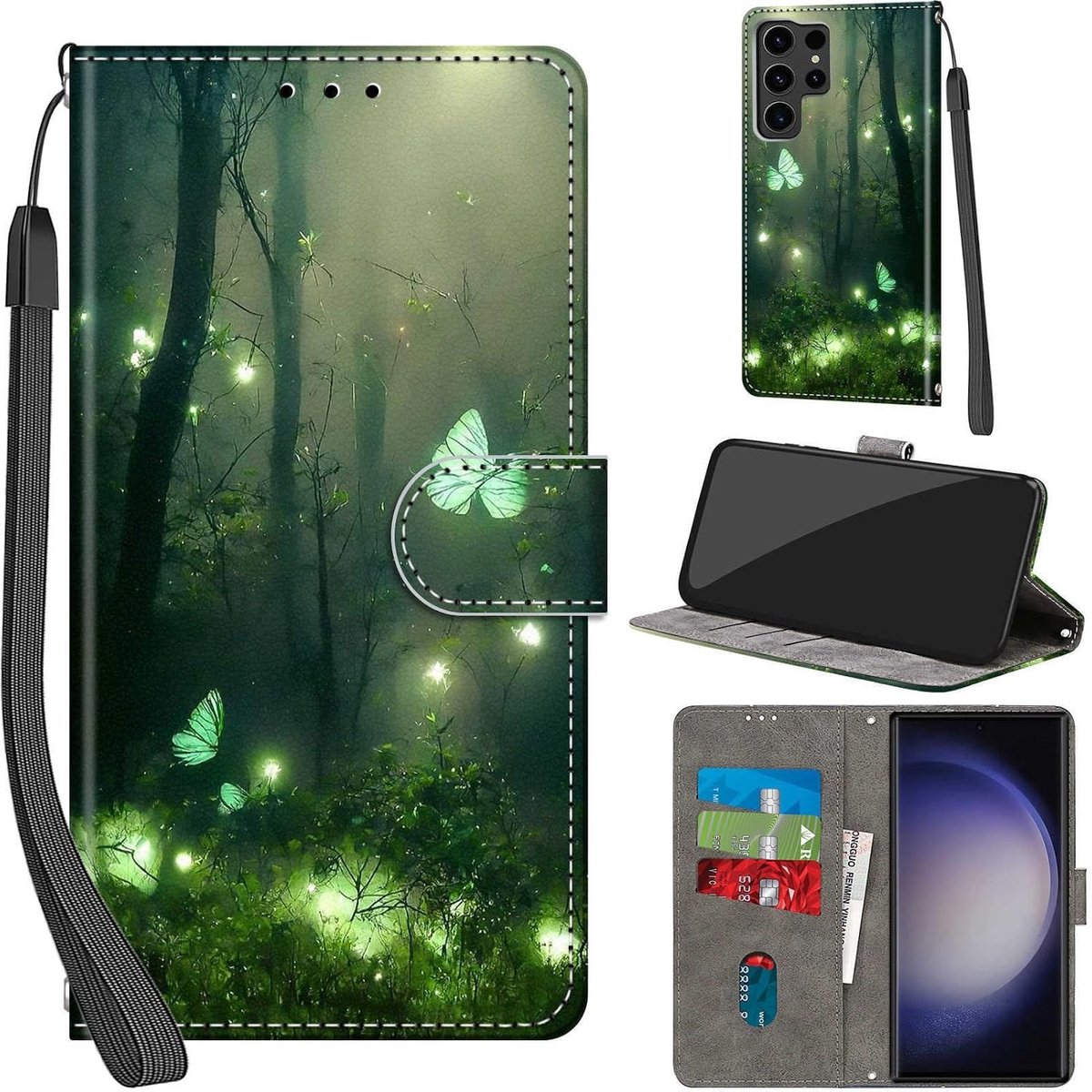 Hoesje voor Samsung Galaxy S24 Ultra, Bos vlinder