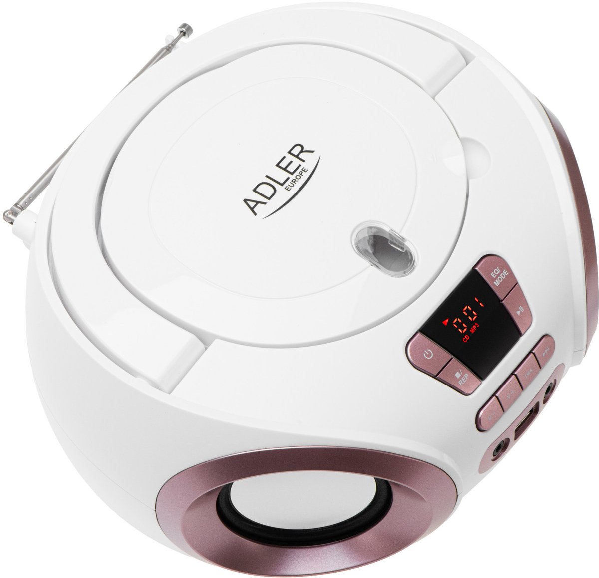 Boombox - radio met CD-MP3, USB, FM-radio, AUX, hoofdtelefoonaansluiting, Adler, AD 1181 thumbnail 6