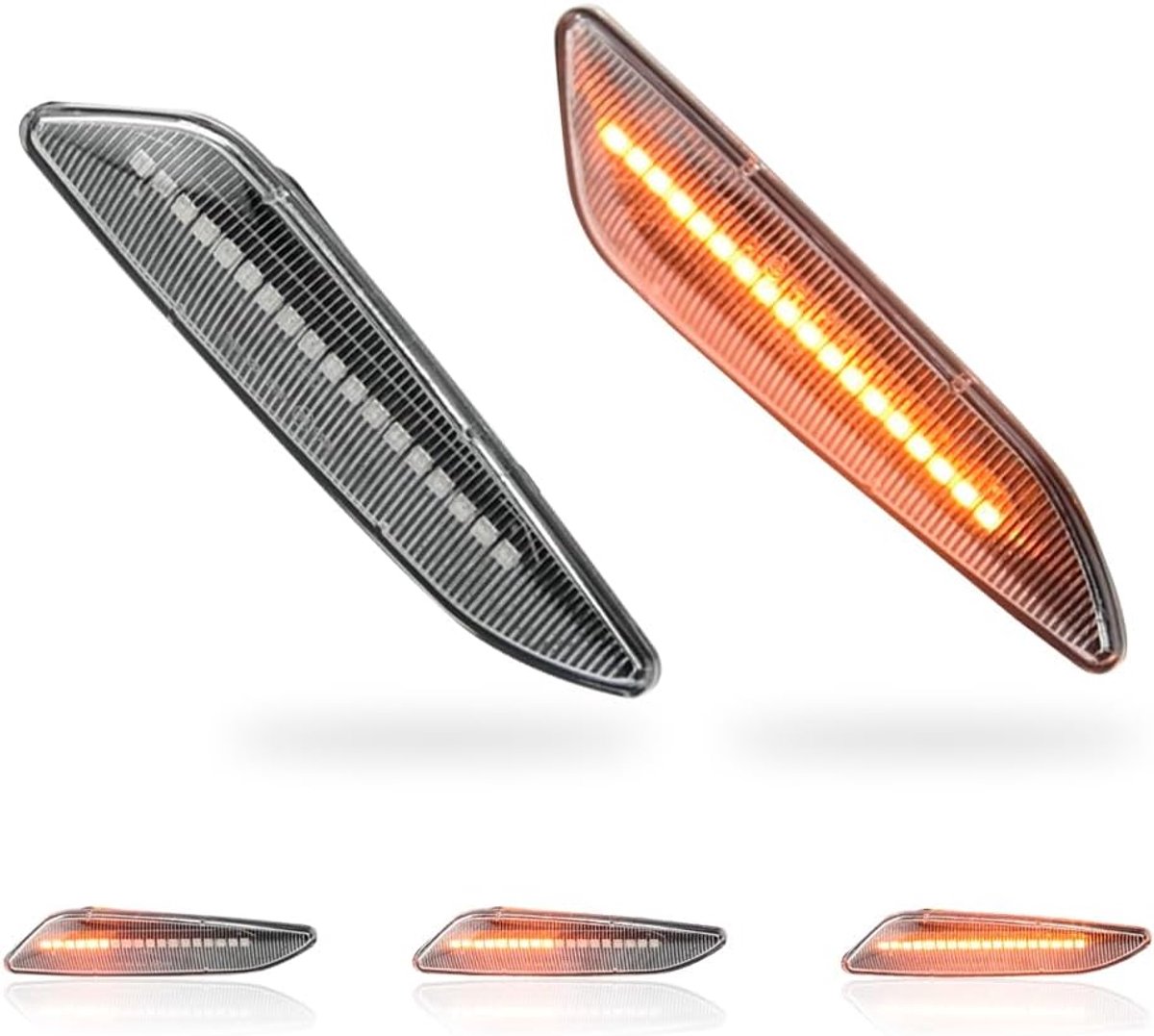 2 stuks led-zijknipperlichten Compatibel met 147156 F-iat E-gea type 356 Lan-cia De-lta Yp-silon glas wit