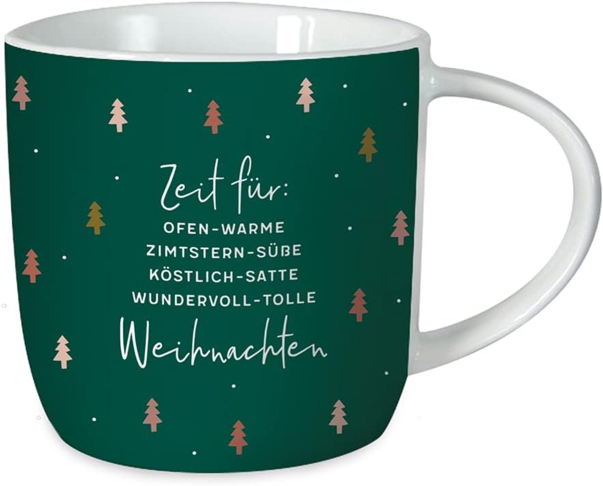 Koffiemok met spreuk 300 ml | porseleinen mok Kerstmis | Tijd voor Kerstmis