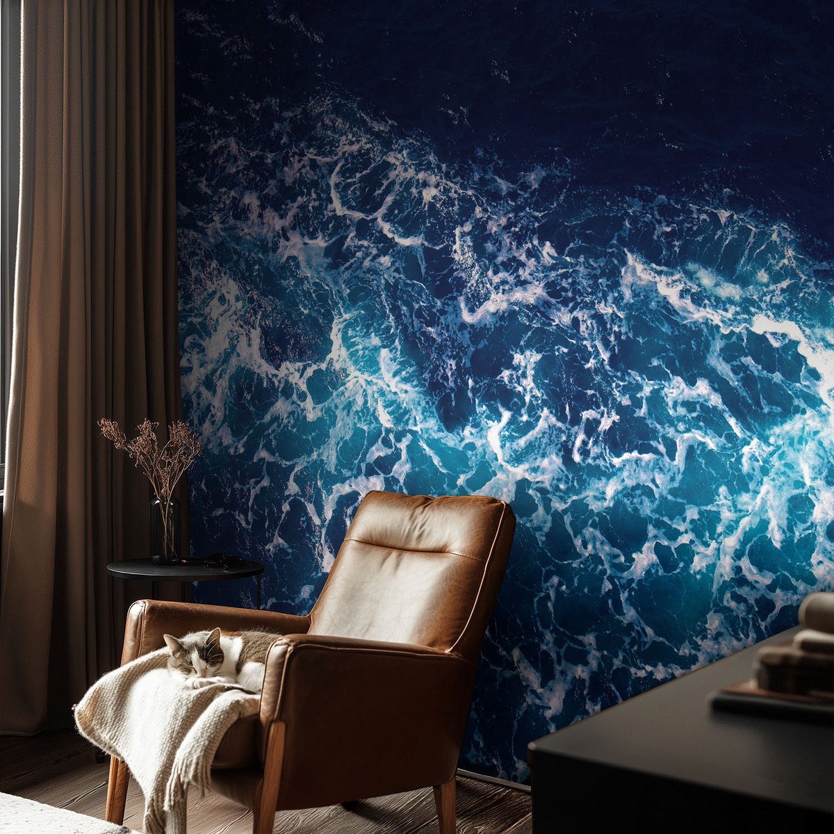 Coloray Vliesbehang - Marine Snellijm Behang - 104x70 cm - Zeegolven Fotobehang Vlies - Woonkamer behang Landschappen - Muurschildering - Hal behang