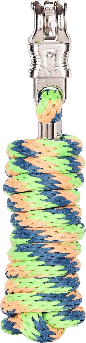 Paardbreiwerk voor paard, aanbindtouw in verschillende stijlvolle designs, leiband, pony, ezel, geit met paniekhaak (zeeblauw, paniekhaak)