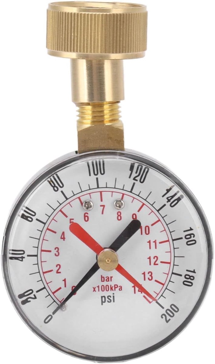 Watermanometer van 0 tot 200 psi mechanische manometer universele manometer voor waterdruk met 3/4 binnendraad