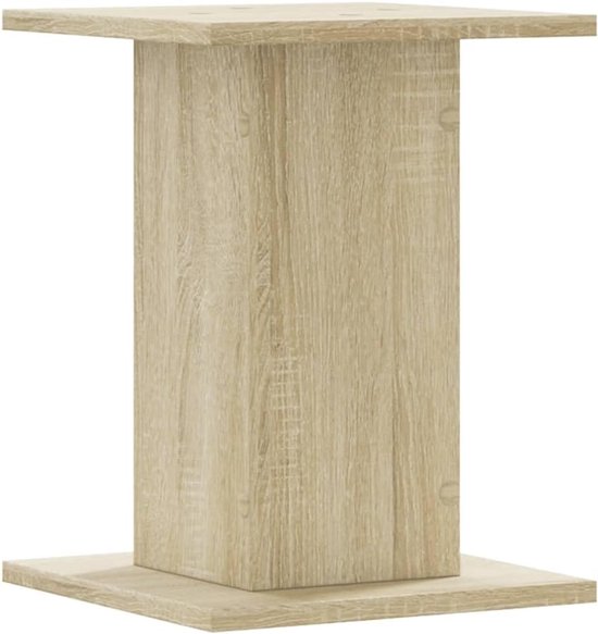 Set van 2 plantenstandaard, Sonoma-eiken, 30 x 30 x 40 cm, bloementafel voor woonkamer, bloemenkruk van houtmateriaal, staand rek voor decoratie — afbeelding 3