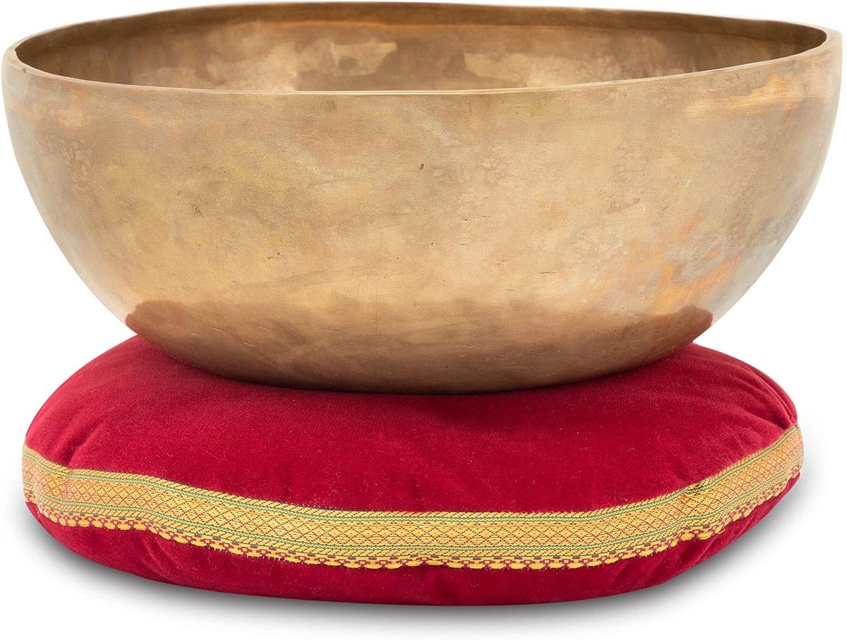 Omshanti Klankschaal 30 cm Set incl. Kussen, Handgemaakt in India