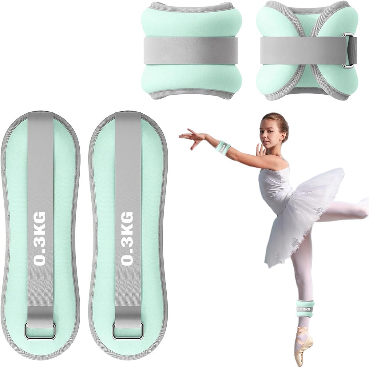 2er Set Gewichtsmanchetten, Verstelbare Voetgelerkgewichten Set, Gewichten voor Beinen en Armen, Geschikt voor Beginners en Kinderen Dansen Beweging, Wandelen, Joggen