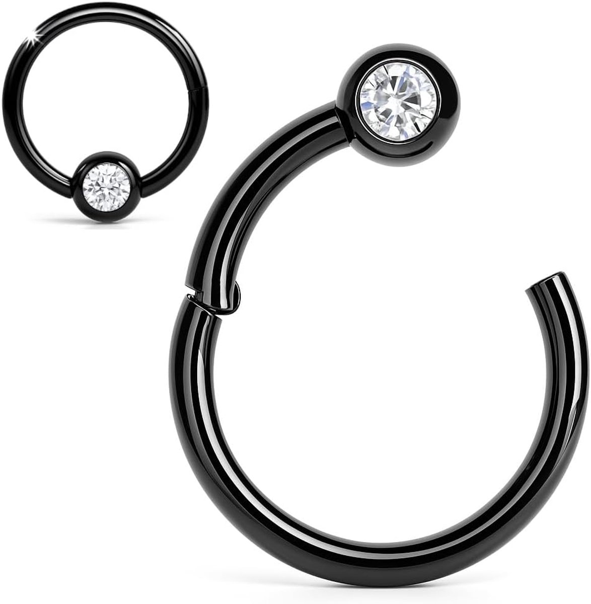 Clicker Titanium G23 septum neusring segmentring piercing ring scharnier neus oor borst intiem lip wenkbrauw chirurgisch staal 316L roestvrij staal titanium segment