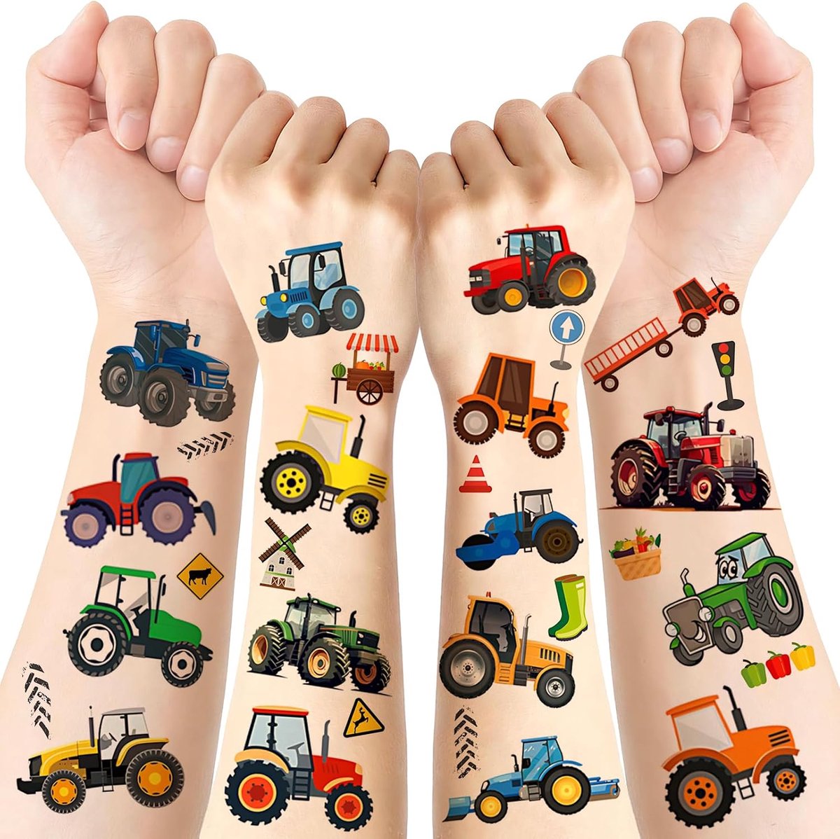 Tijdelijke Tattoos Stickers Tractor, Cadeau Verjaardag, Kleine Cadeaus voor Verjaardag adventskalender School