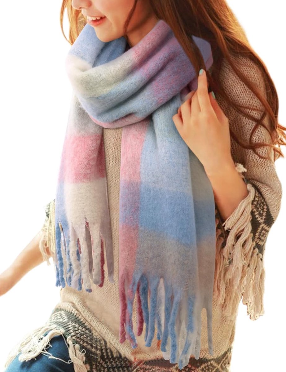 Sjaals Winter Warm Zachte Tartan Sjaals Lange Check Kwastje Sjaal En Wraps Grote Dikke Stola Deken Sjaal Geschenken voor Dames
