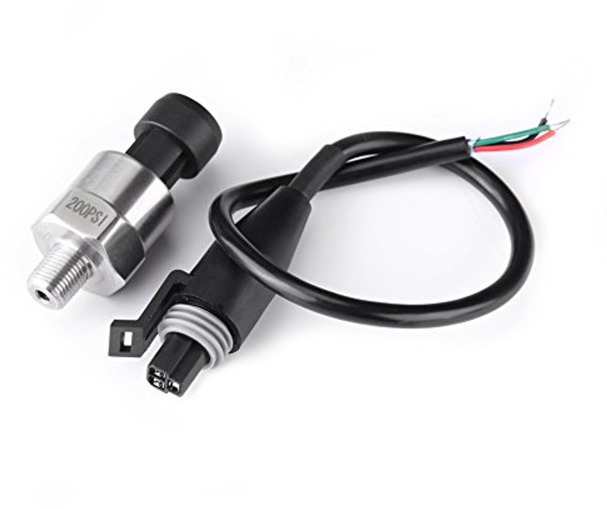 Drukomvormer met schroefdraad 1/8 NPT roestvrij staal met precisiedruksensor voor olie, brandstof, lucht en water (200 psi)