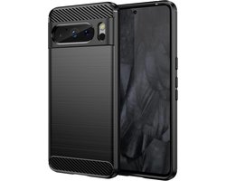 Hoesje voor Pixel 8 Pro, Cover voor Google 8Pro GC3VE Ultra Dunne Telefoonhoes met Schokabsorberende Carbon Fiber TPU Rubber Beschermhoes voor Google Pixel 8 Pro Zwart