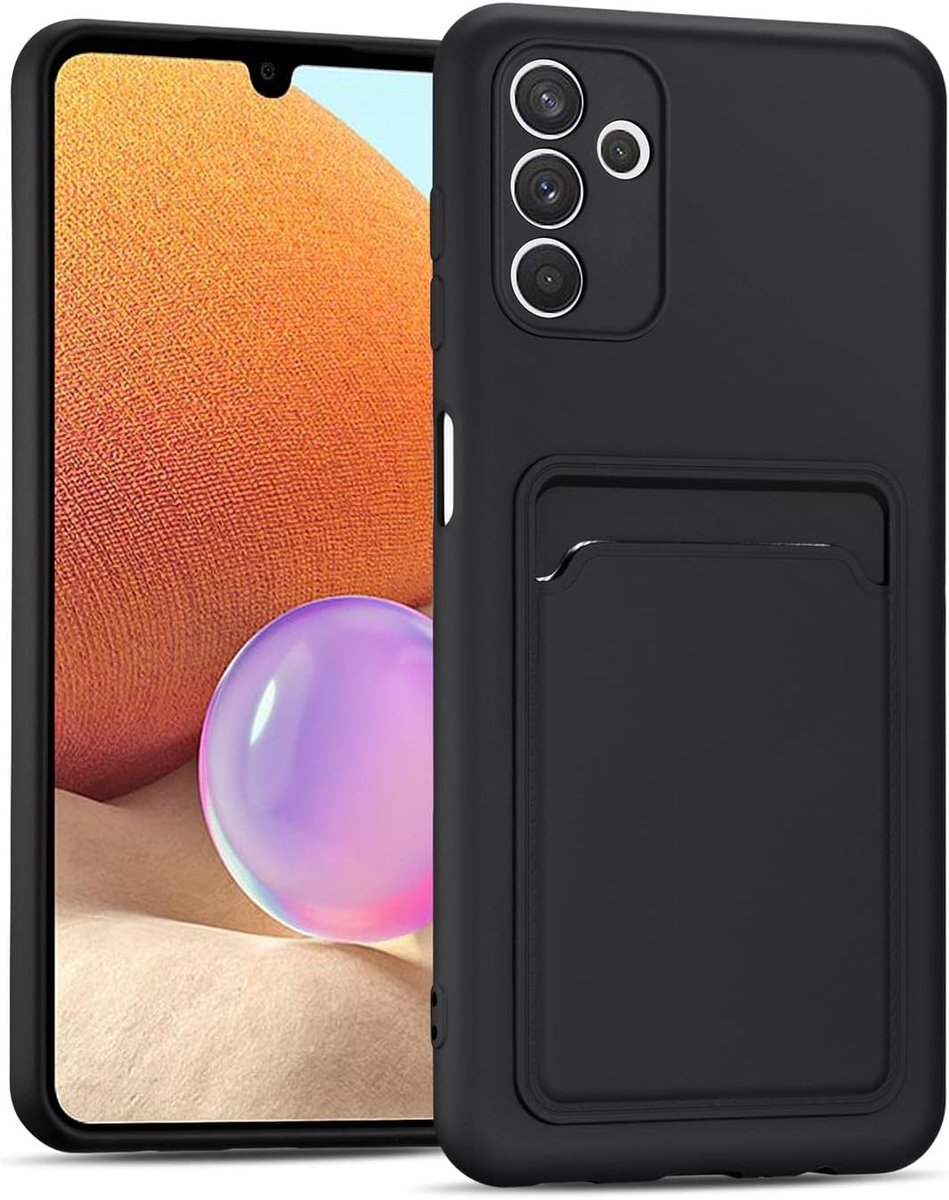 Hoesje compatibel met Samsung Galaxy A13 5G Case, Premium siliconen Cover met Kaartslot voor Samsung A13 5G Hoesje, Zwart