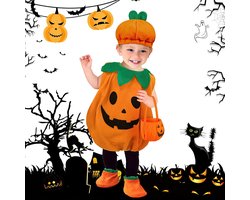 Yumcute Pompoenkostuum voor kinderen, voor Halloween, pompoenkostuum, Jongen en meisjes, carnavalskostuum, voor pompoen, Halloween, cosplay, feestkleding (hoogte 95-105 cm