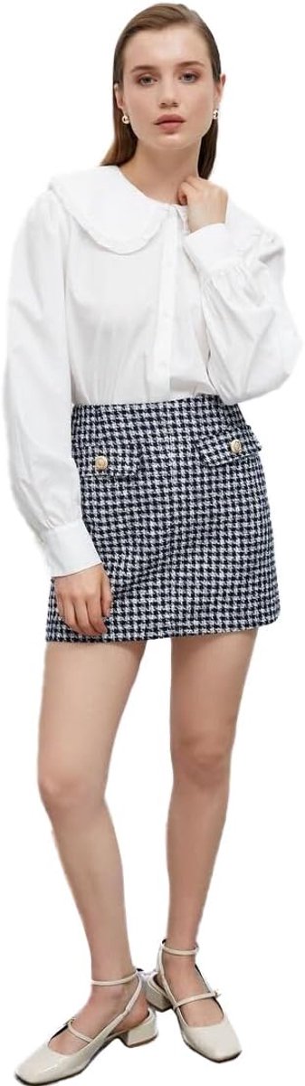 Tweed Button Detail Mini Rok dames Rok