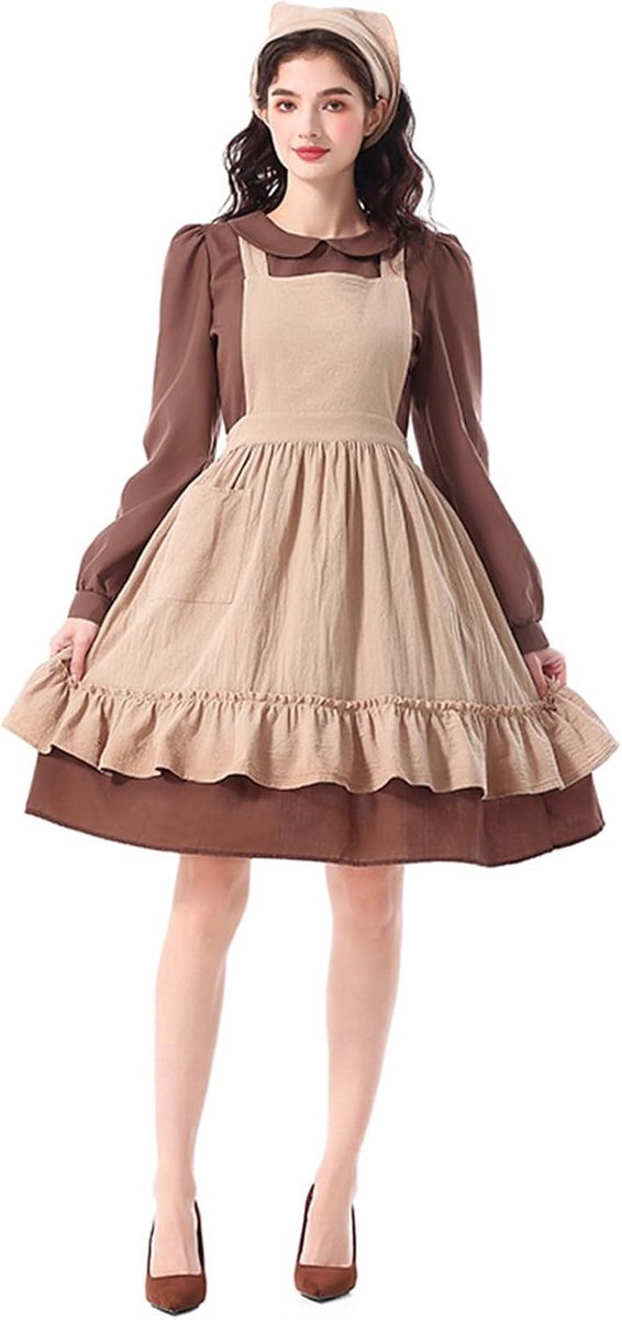 Frans dienstmeisje kostuum voor dames, geanimeerd feestuniform, Lolita-outfit, Franse schort, fantasierijk voor Halloween, cosplay