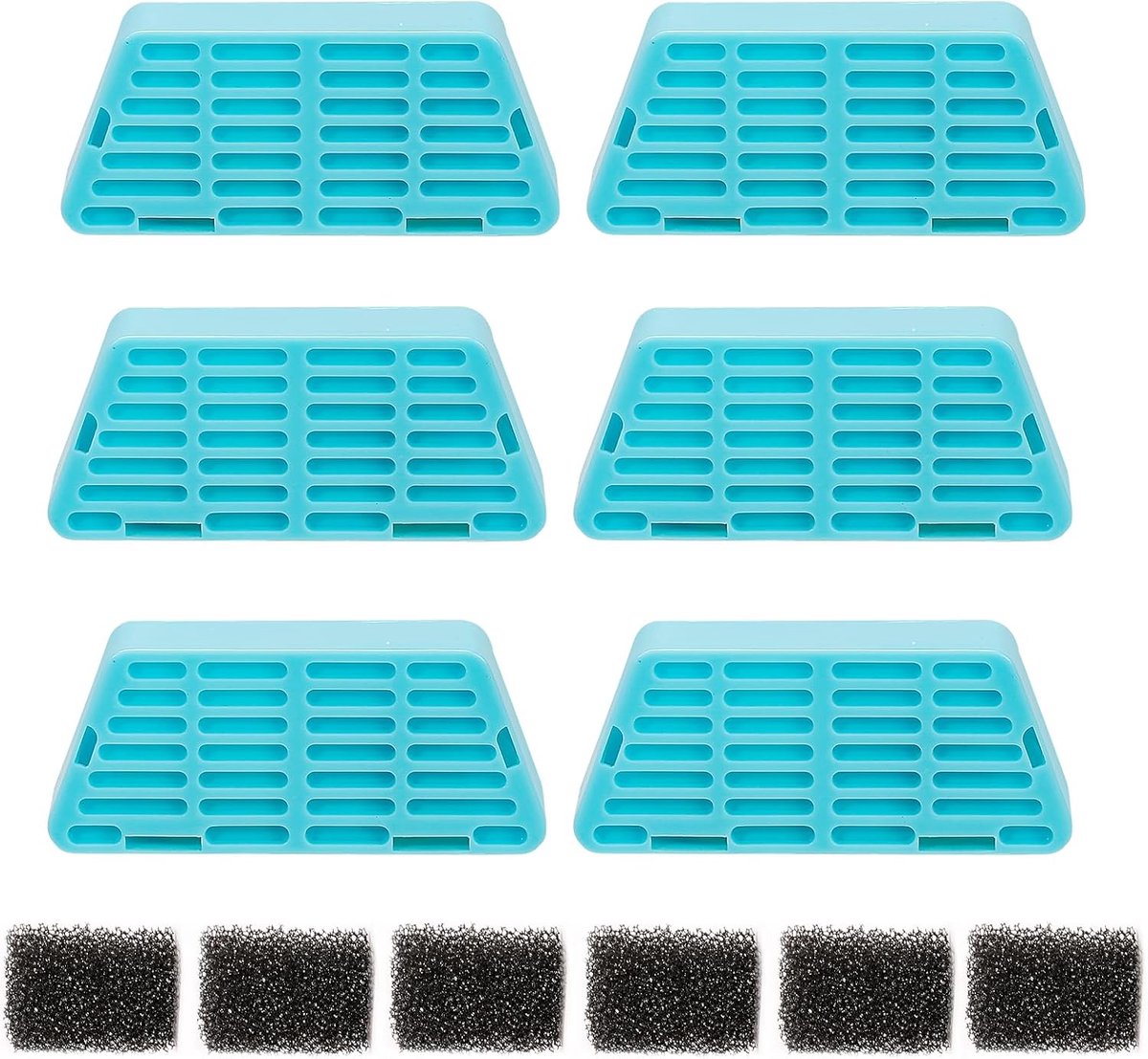 2,5 l kattenfontein draadloos filter en 6 stuks actieve kool-ionenwisselharsfilters en 6 stuks pompschuimfilters