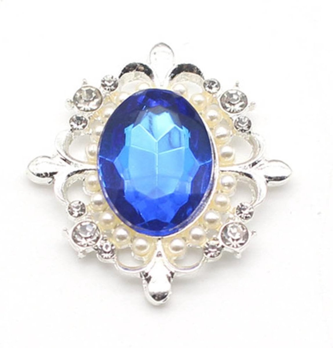 3 stuks 31x34mm ovale parel rhinestone legering knopen platte achterkant versieringen decoratieve knop voor jurk sieraden broche oorbel accessoire