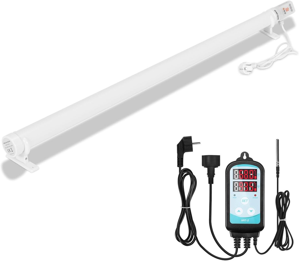 Kasverwarming, 240 W, broeikasverwarming met thermostaat, timer, tijdschema en cyclusfunctie, 125 cm, broeikas, verwarming voor planten, tuinhuis, kassen