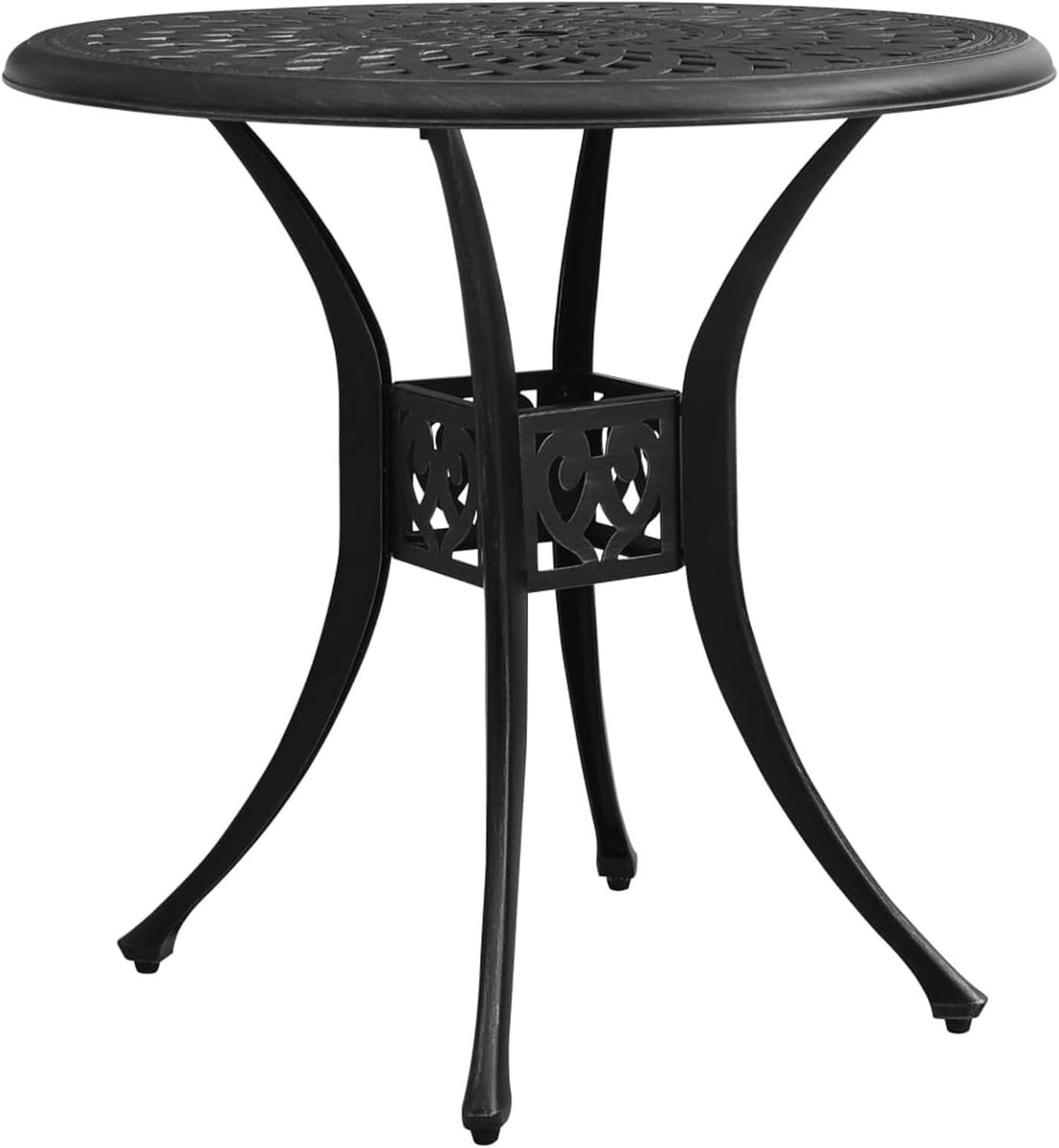 Rond, balkontafel, terrastafel, tuinmeubelen, eettafel, gegoten aluminium, zwart, 78 x 78 x 72 cm