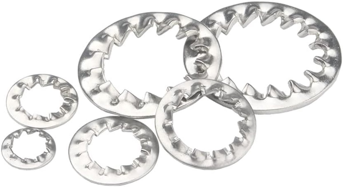 Tand Ster Sluitringen, 304 Roestvrij Staal Sluitringen (M3,200 stks)